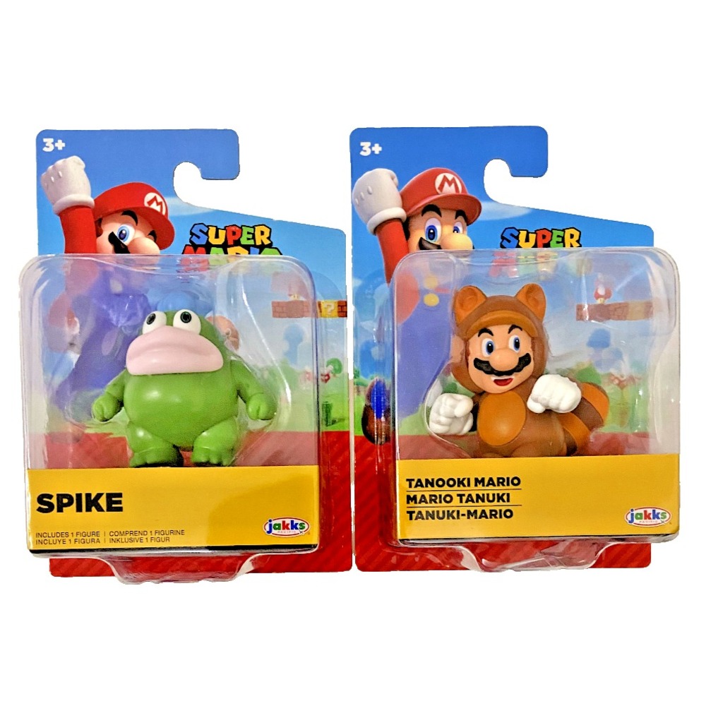SPIKE & TANOOKI MARIO Super Mario Jakks Pacific‎ 2.5" Figures